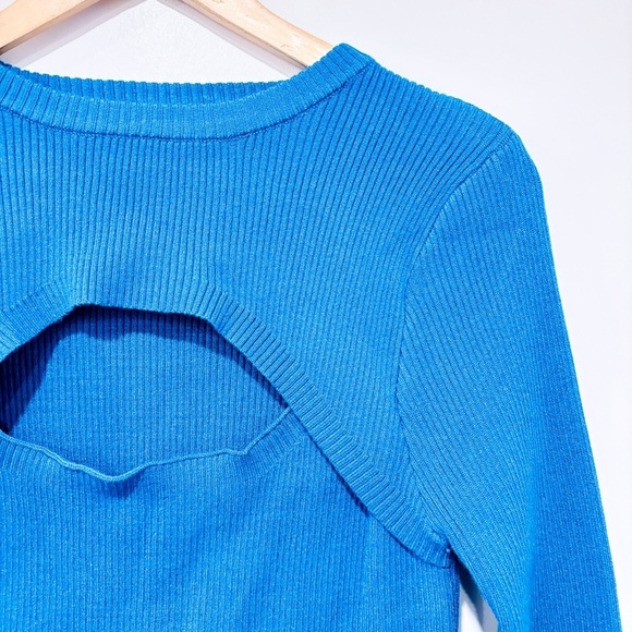 SHEIN – Ribbed turquoise sweater with feather cuffs | Size XL * - Picture 3 of 7